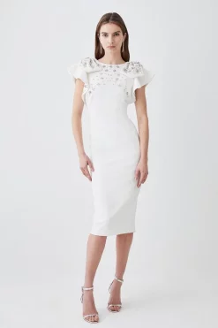 Best Sale 👏 Karen Millen Tall Embellished Stretch Woven Midi 👗 Dress 💯 -OCCASION DRESSES Sale2023 womens mono tall embellished stretch woven midi dress