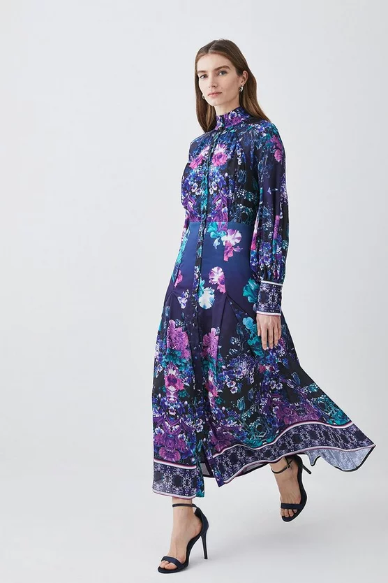 Deals ๐ Karen Millen Boarder Floral Print Satin Woven Midi ๐ Dress ๐ 8 Deals ๐ Karen Millen Boarder Floral Print Satin Woven Midi ๐ Dress ๐ - Image 6
