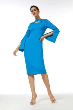 New ⌛ Karen Millen Stud Detail Split Sleeve Pencil Midi 👗 Dress ❤️ 17 New ⌛ Karen Millen Stud Detail Split Sleeve Pencil Midi 👗 Dress ❤️ -OCCASION DRESSES Sale2023 womens red stud detail split sleeve pencil midi dress 2